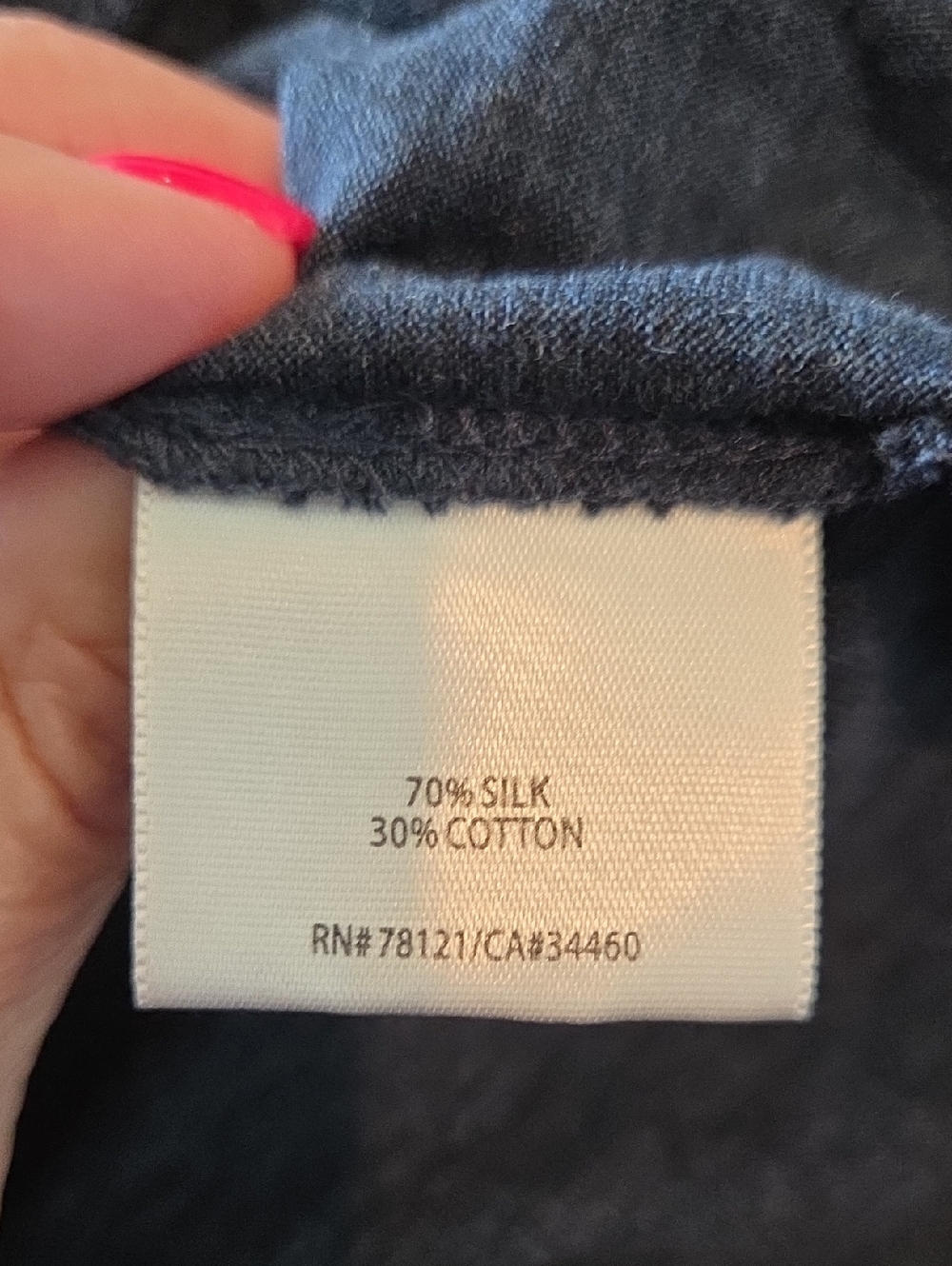 Eileen Fisher Charcoal Grayish Blue Silk Long Sleeve Scoop Neck Top Size XL! - Picture 3 of 7